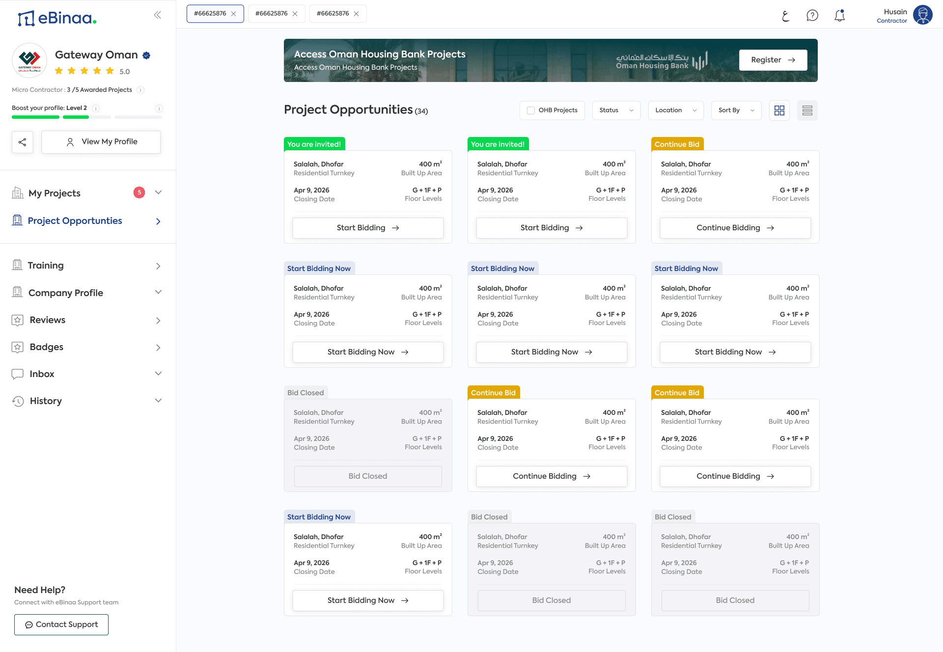 eBinaa — Contractor Portal