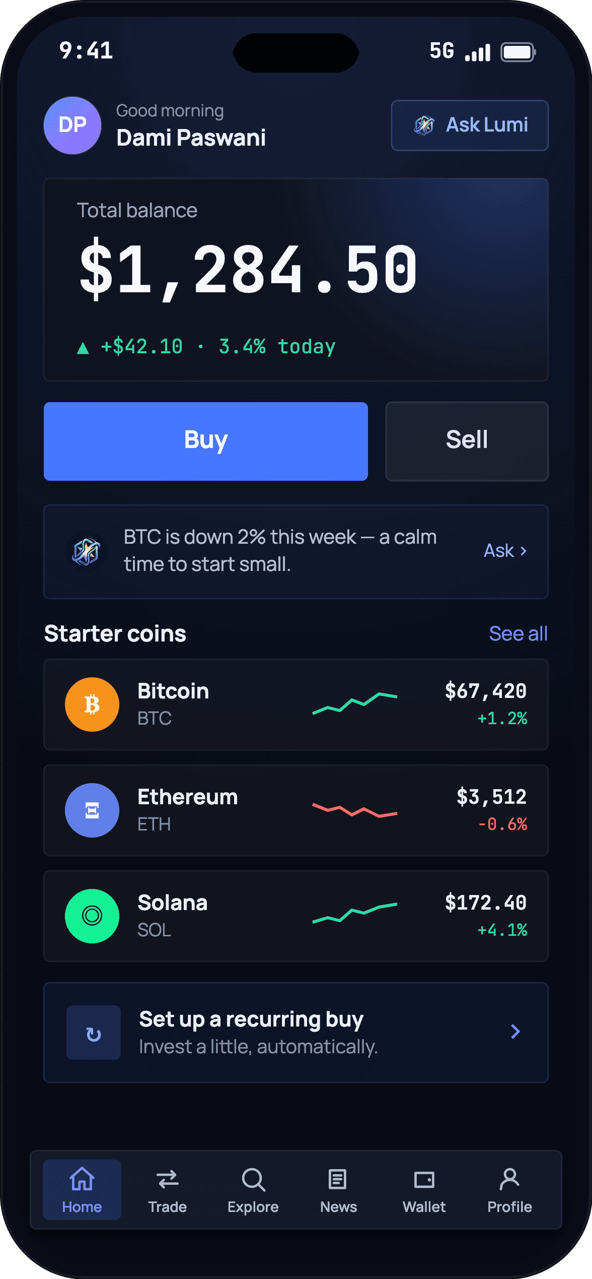 Lumen — AI-guided crypto